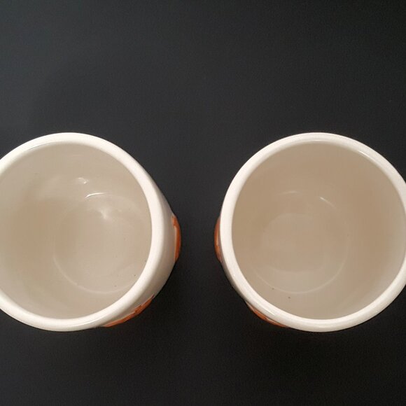 NEW Pottery Barn Set of 2 Jack-O'-Lantern Whimsy Stoneware Mugs 16 OZ Halloween - Picture 4 of 6